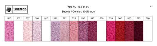 Nr 560 100 g nn Pärnumaa ja Viljandi punane 100% villane.