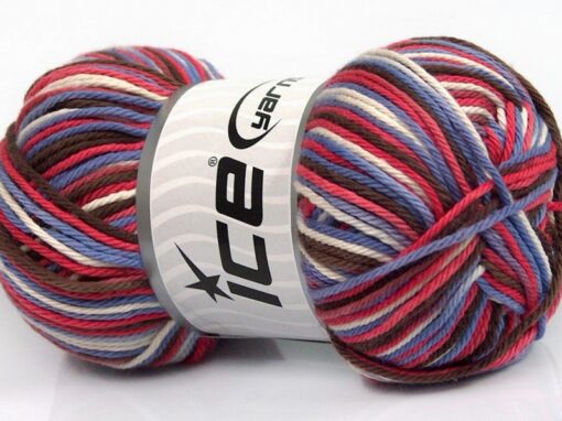 Plaid Cotton White Lilac Brown 54352 - Image 2