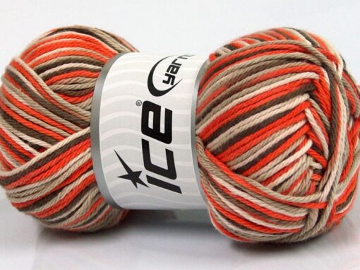 Plaid Cotton Orange Light Camel Cream Brown 54350 - Image 2